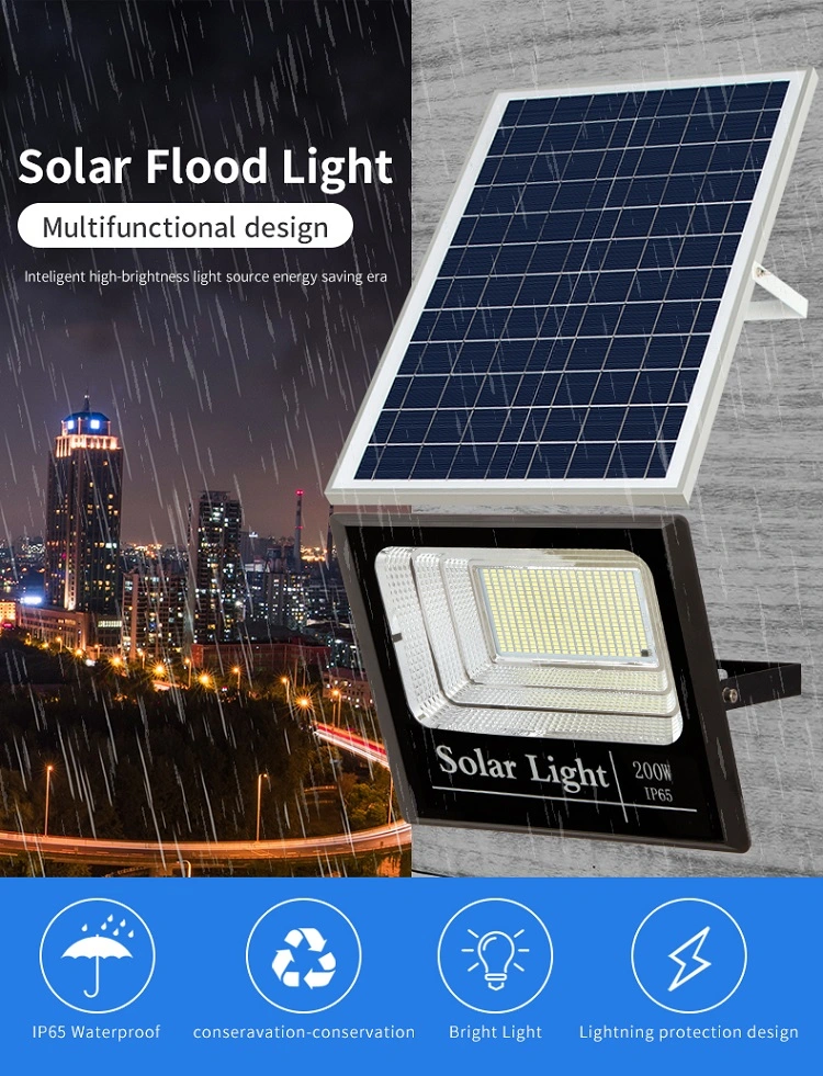 30W60W100W200W00W Best Price Home Garden Automatic Outdoor Road Wall Lamp Waterproof Rechargeable Solar Panel Powered LED Flood Light with USB Phone Charger