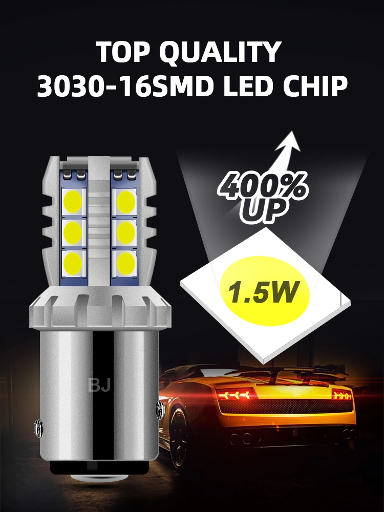 Auto Lighting System Supplier 3030 16SMD P21W Turn Signal LED Light T20 Bau15s W21W 1156 1157 LED Bulb